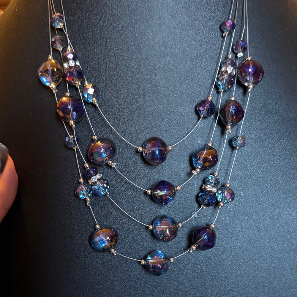 Paparazzi Iridescent Purple Multi-Layer Necklace